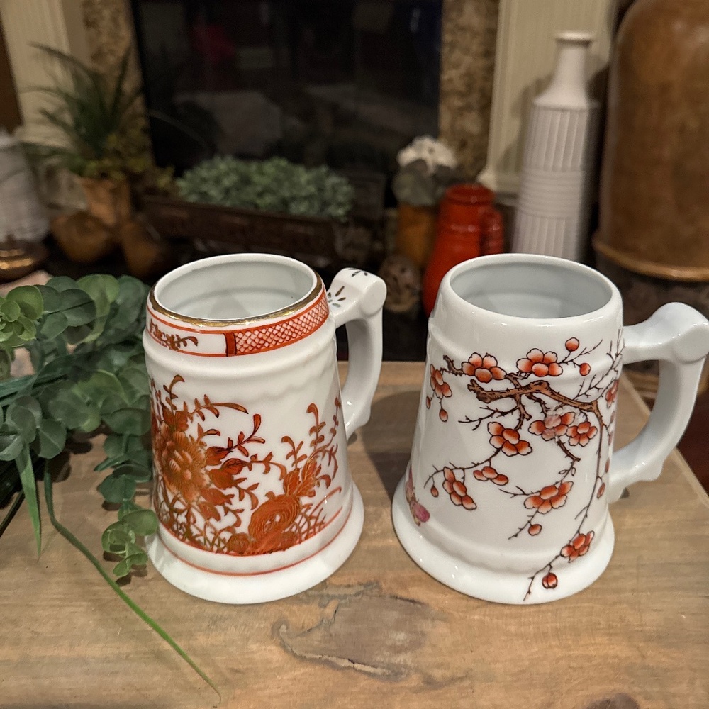 Set Of (2) A.C.F. Japanese Porcelain Ware Mugs